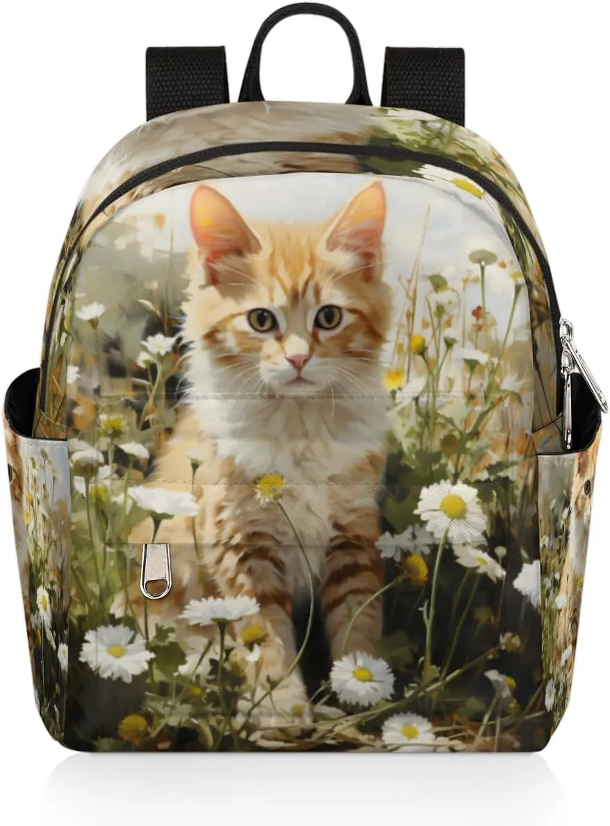 Lovely Cat Print Mini Backpack Purse for Women Lightweight Shoulder Bag Women Shopping Backpack Small Backpacks Purse