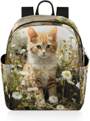 Lovely Cat Print Mini Backpack Purse for Women Lightweight Shoulder Bag Women Shopping Backpack Small Backpacks Purse