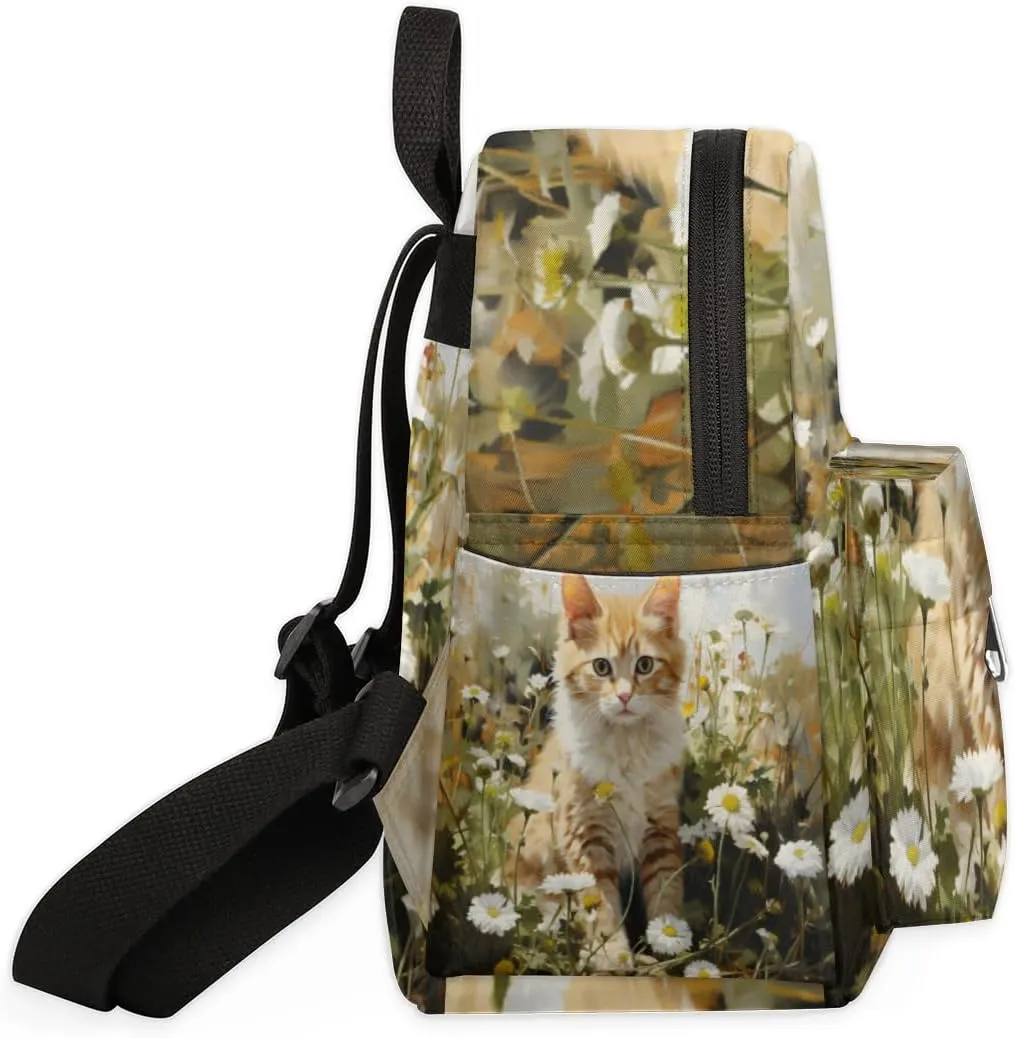 Lovely Cat Print Mini Backpack Purse for Women Lightweight Shoulder Bag Women Shopping Backpack Small Backpacks Purse