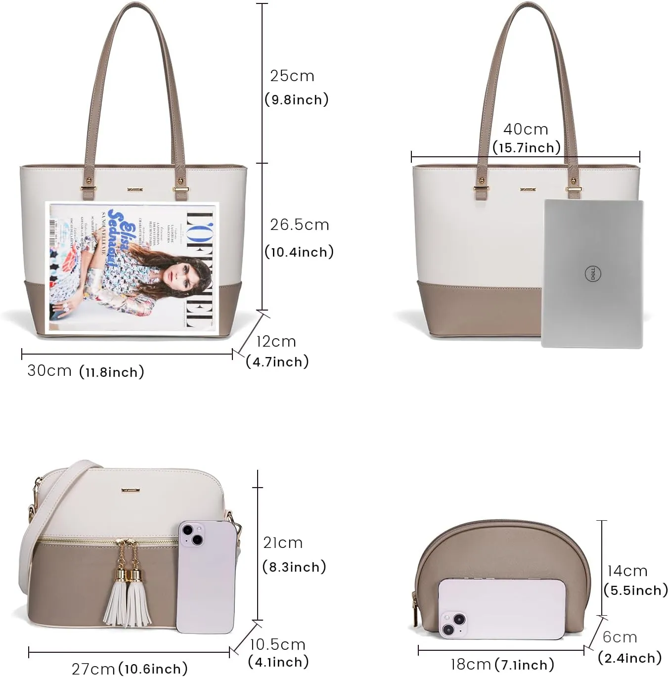 LOVEVOOK Handbags for Women Shoulder Bags Tote Satchel Hobo 3pcs Purse Set