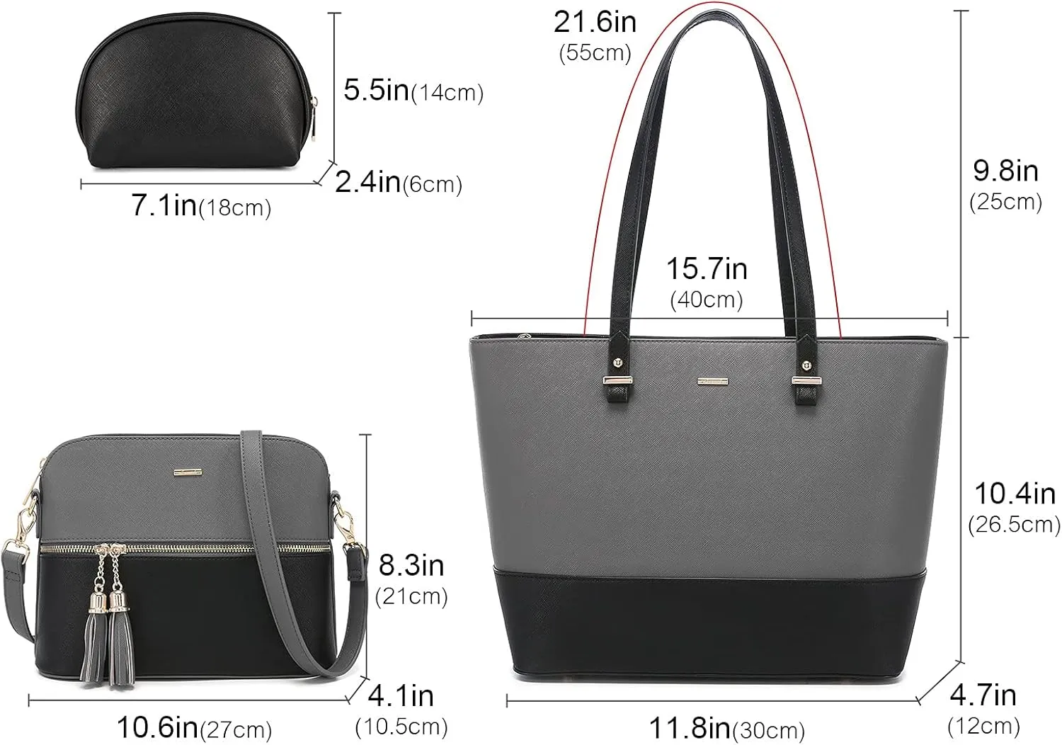 LOVEVOOK Handbags for Women Shoulder Bags Tote Satchel Hobo 3pcs Purse Set