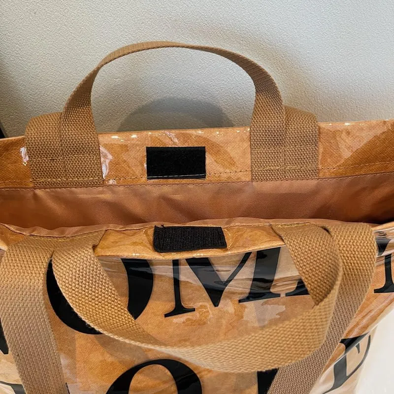 Lushandy Tote Bag for Women Large PVC Tote Bag with Shoulder Strap Trendy Womens Letters Print Tote Bag Shiny Hobo Handbag