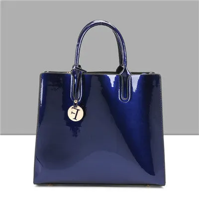 Luxury Patent Leather Handbags 3pcs Lacquered Shoulder Crossbody Bag For Women Casual Tote Messenger Bags Set Clutch