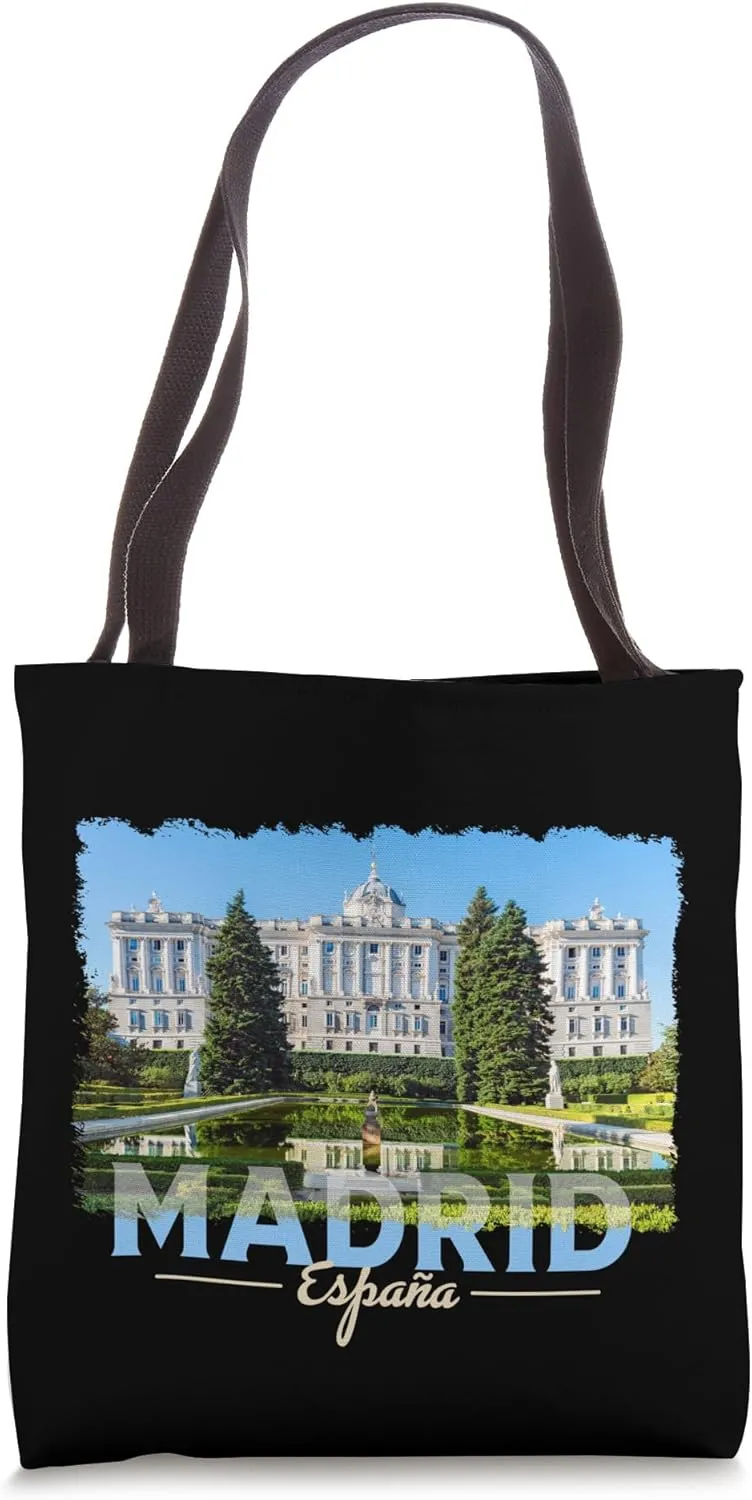 Madrid Spain Royal Palace Brush Print Tote Bag