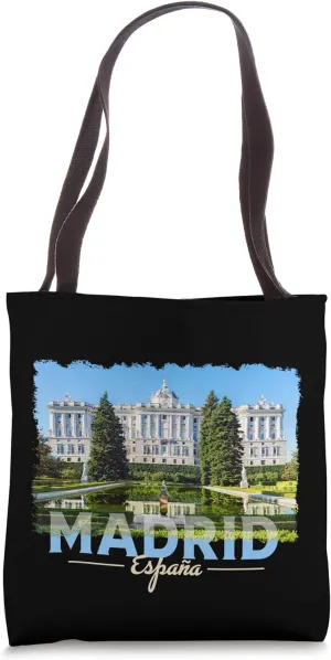 Madrid Spain Royal Palace Brush Print Tote Bag