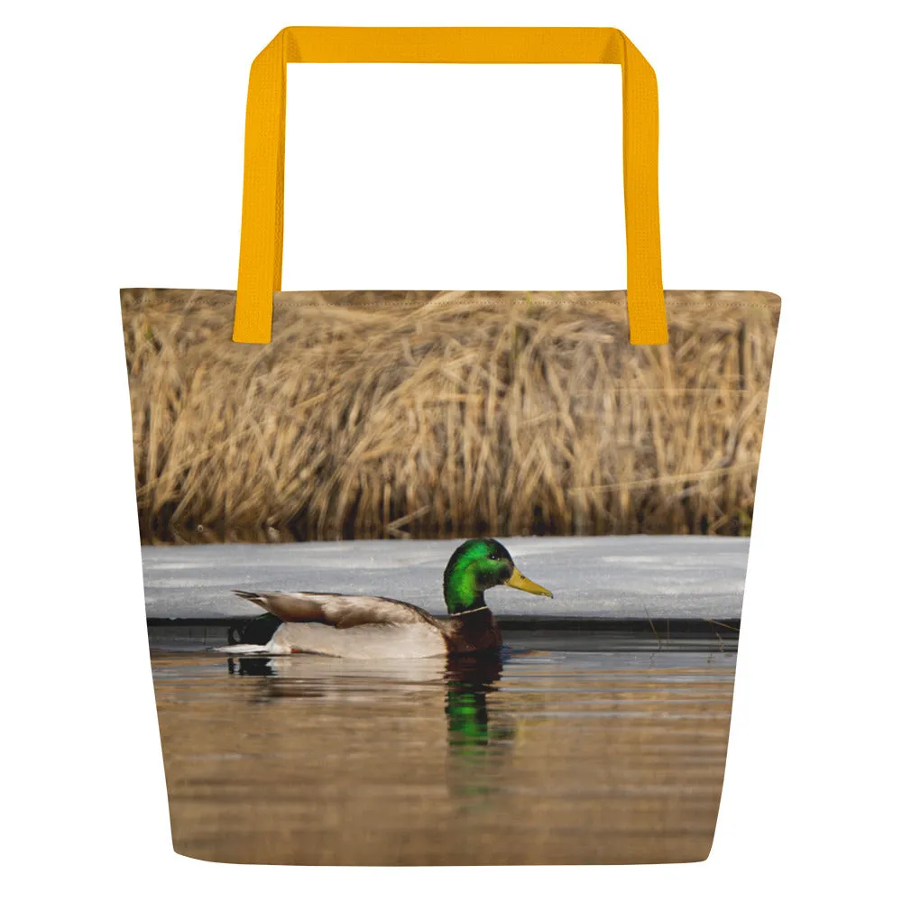 Mallard Duck All-Over Print Large Tote Bag