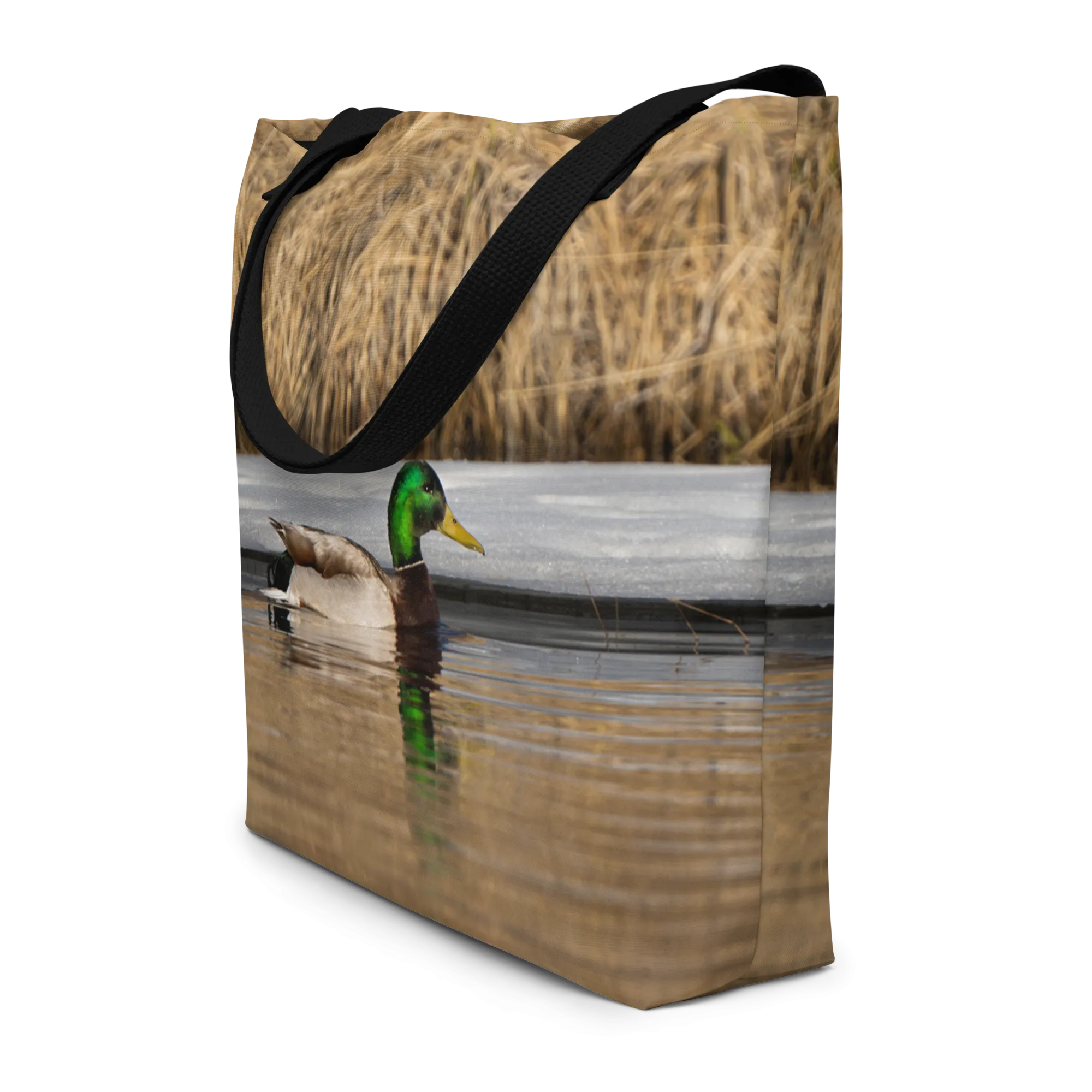 Mallard Duck All-Over Print Large Tote Bag