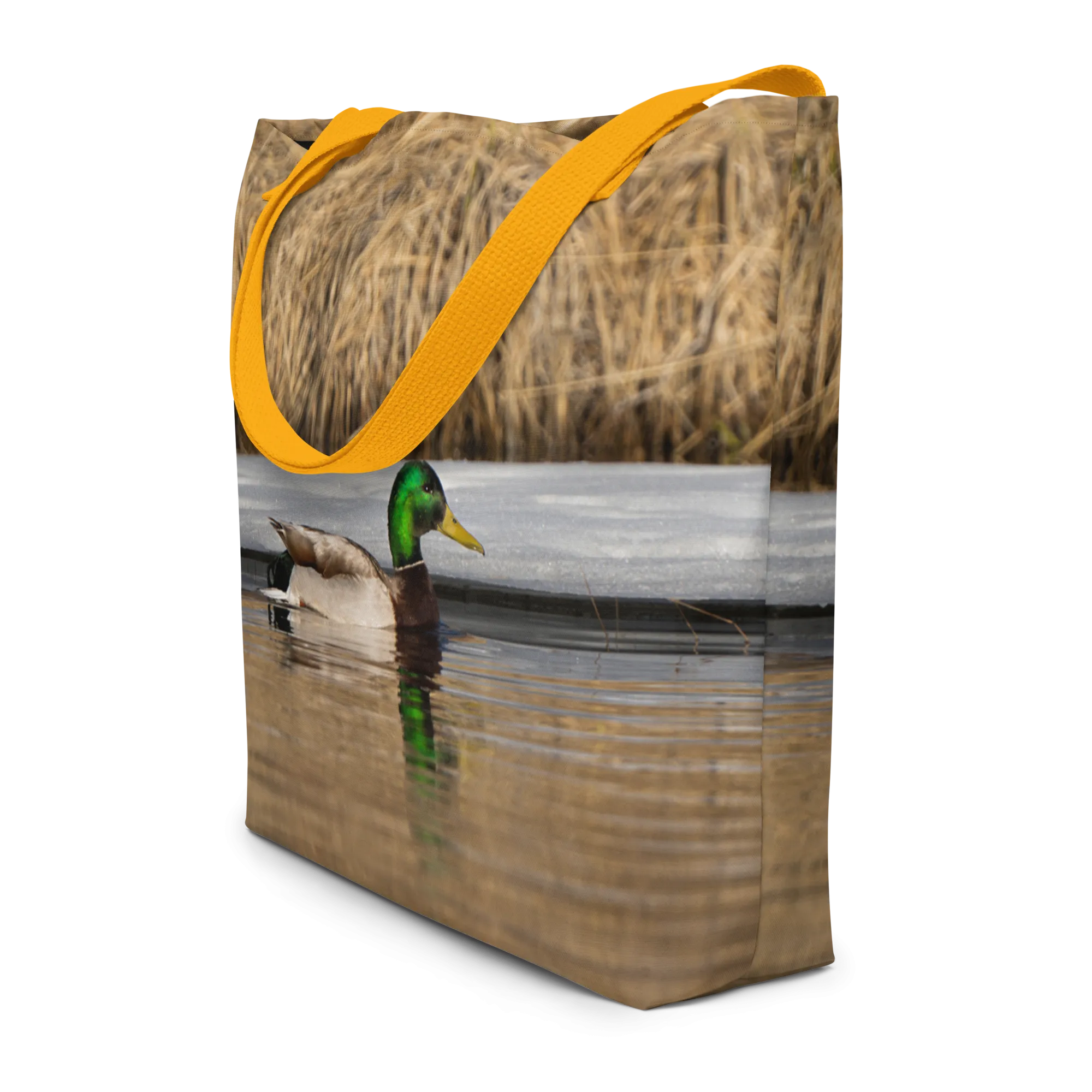 Mallard Duck All-Over Print Large Tote Bag