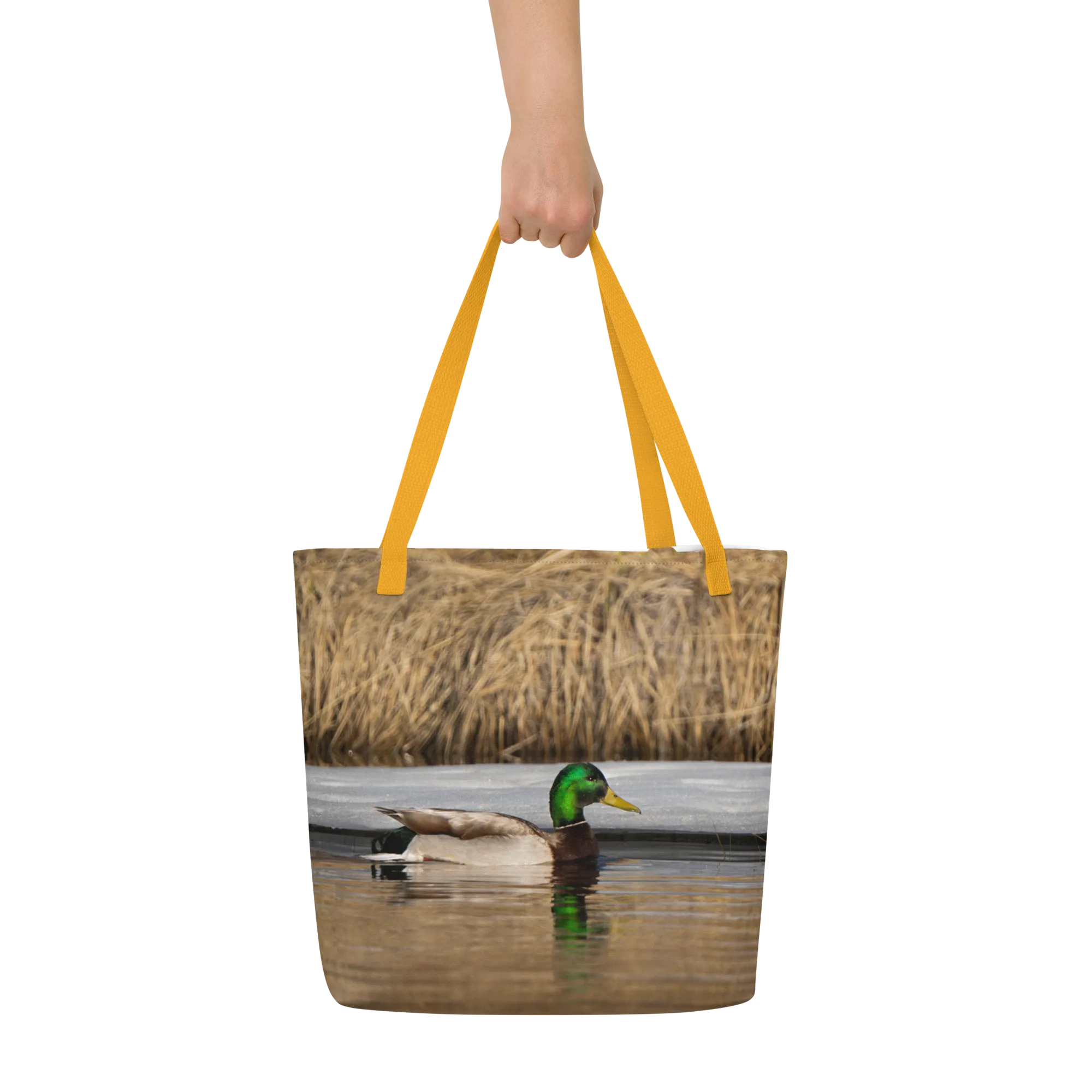 Mallard Duck All-Over Print Large Tote Bag