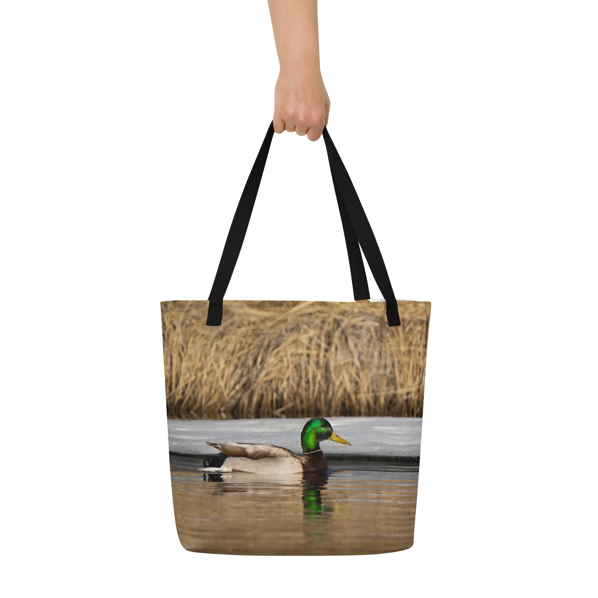 Mallard Duck All-Over Print Large Tote Bag