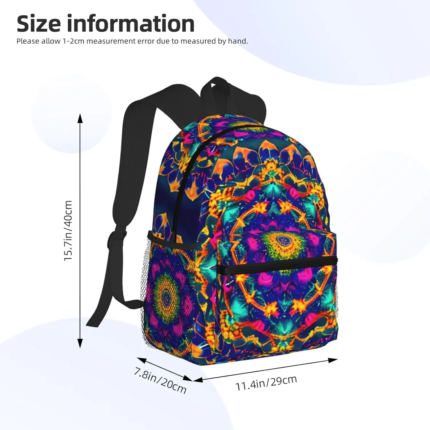 Mandala pattern Backpack Cute Print Bookbag Women Travel Casual Water-resistant Backpack Travel Bag bags
