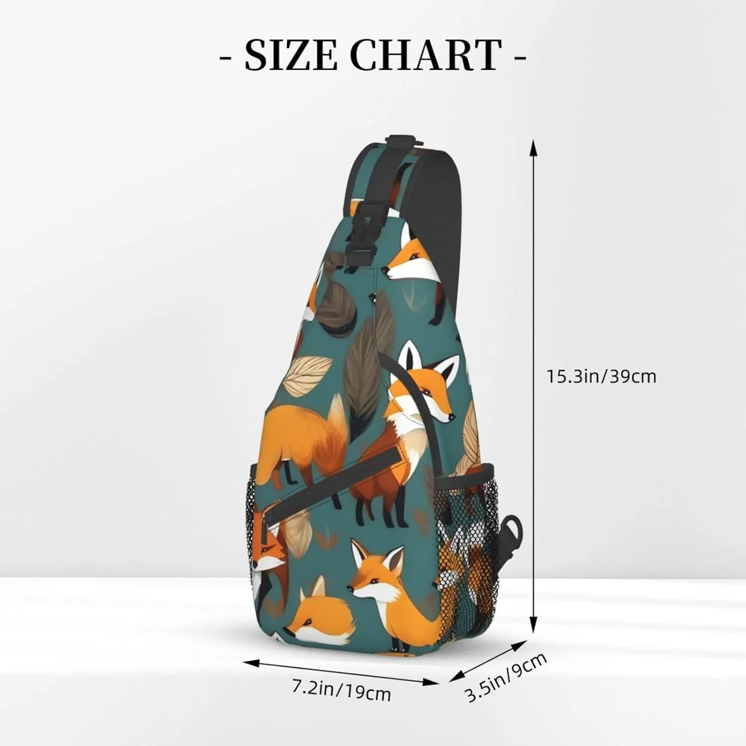 Many Foxes Print Unisex Casual Diagonal Chest Bag,Multipurpose Crossbody Shoulder Bag Travel Hiking Daypack