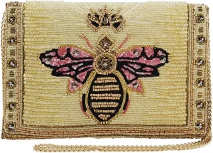 Mary Frances Buzzed Crossbody Clutch Handbag, Cream