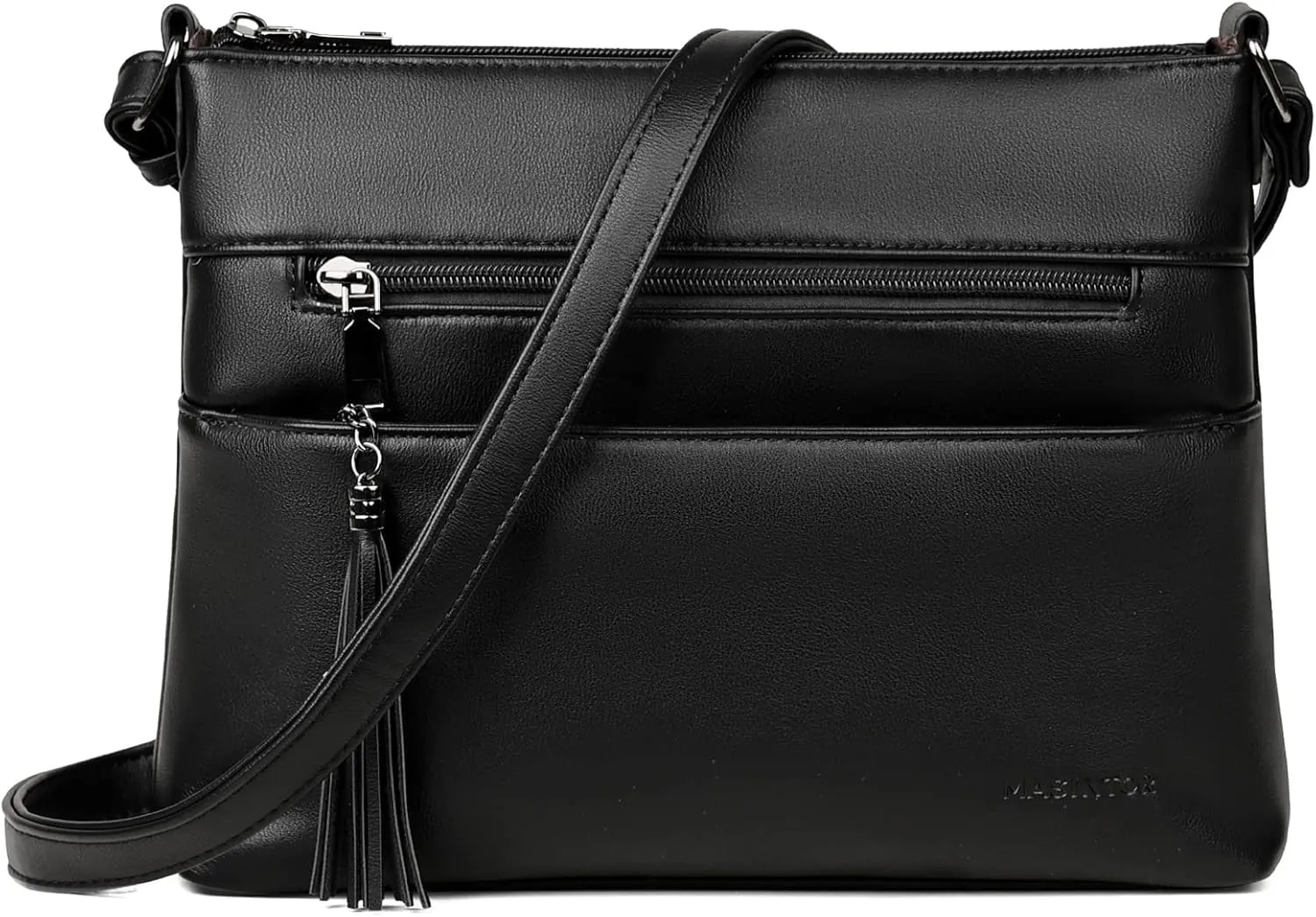 MASINTOR Crossbody Bags for Women, Lightweight Medium Crossbody Purse, Soft Leather Women's Shoulder Handbags with Tassel for Shopping or Travel