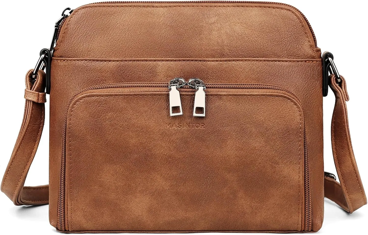 MASINTOR Crossbody Purse Bags for Women, Multi-Pocket Soft Leather Shoulder Purse with Tassel, Lightweight Travel Handbag