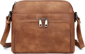 MASINTOR Crossbody Purse Bags for Women, Multi-Pocket Soft Leather Shoulder Purse with Tassel, Lightweight Travel Handbag