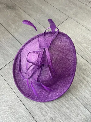 Mauve Teardrop Disc Fascinator