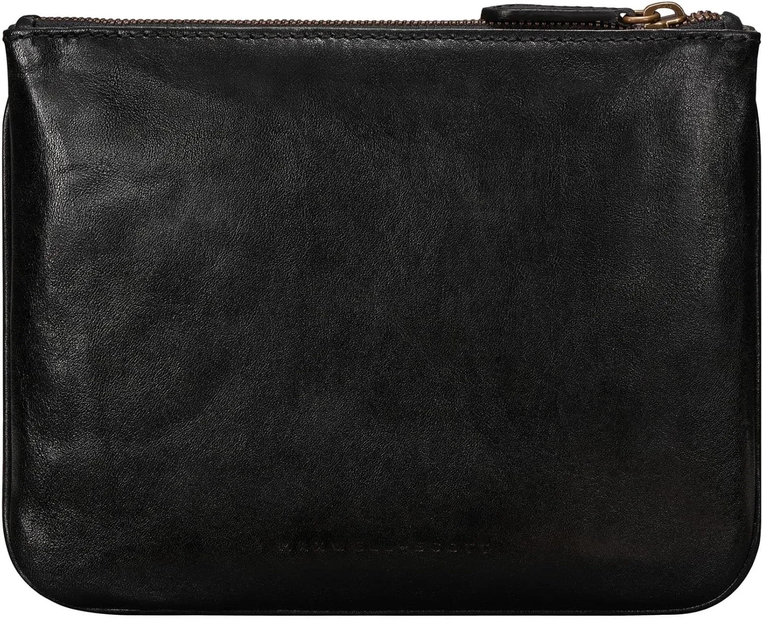 Maxwell Scott - Personalized Womens Luxury Designer Leather Flat Makeup Bag Purse - The Zeta - Black