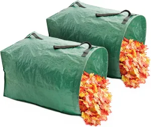 MEKKAPRO Big Gulp Leaf Bags, 2-Pack Lawn Bags with Reinforced Handles, 53 Gallon, Reusable Yard Waste Bags, Garden Waste Bag, Garden Bags for Debris, Lawn and Leaf Bags, Yard Bags, Leaf Collector