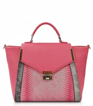 Melanie Two-Toned Snake Satchel handbag Vegan Purse