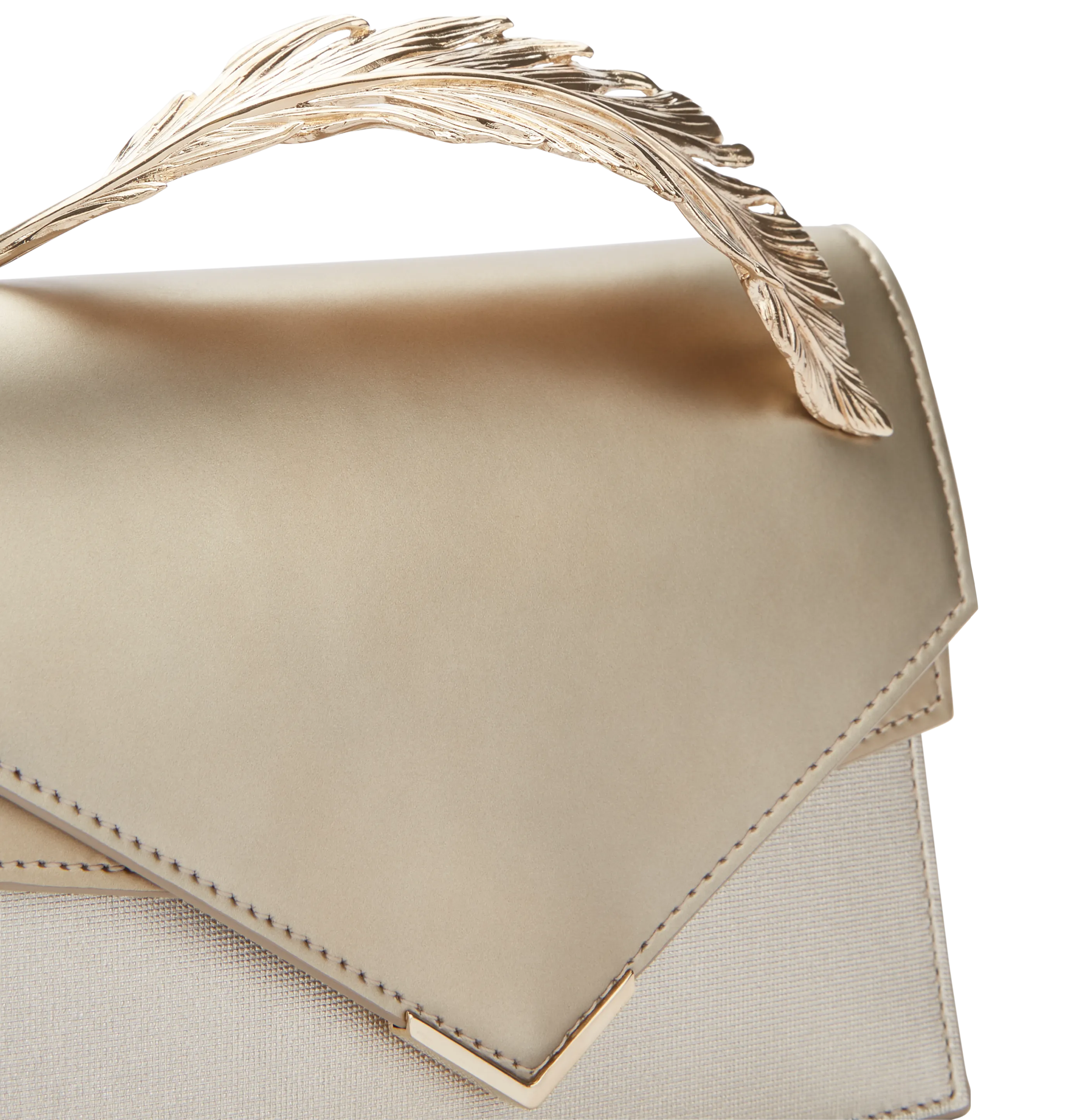 Metallic Gold Nappa with Light Gold Feather