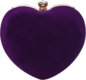 Mily Heart Shape Clutch Bag Messenger Shoulder Handbag Tote Evening Bag Purse (Purple)