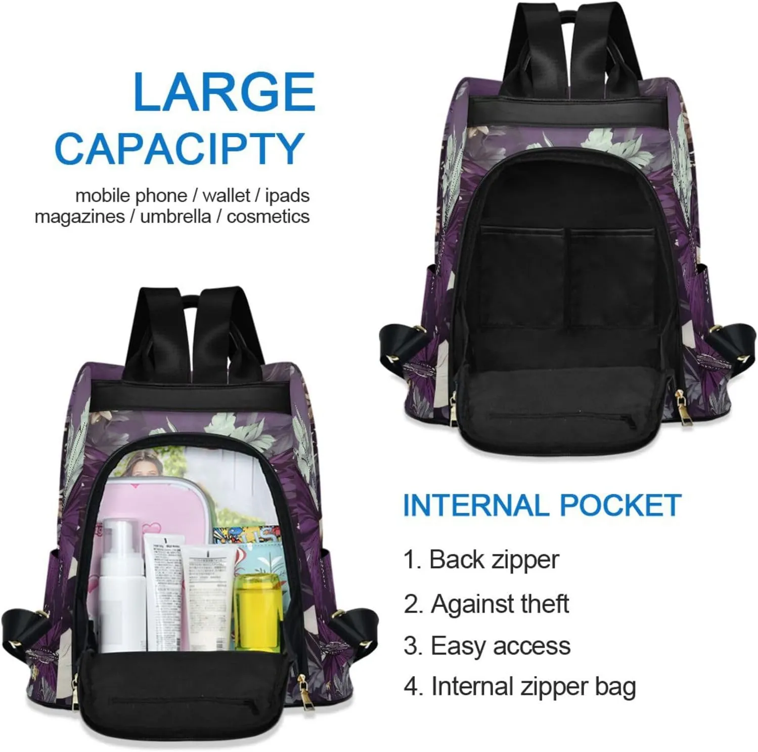 Mini Backpack Women Travel Handbag Shoulder Bag Anti Theft Backpack for women for Outing Shopping Traveling