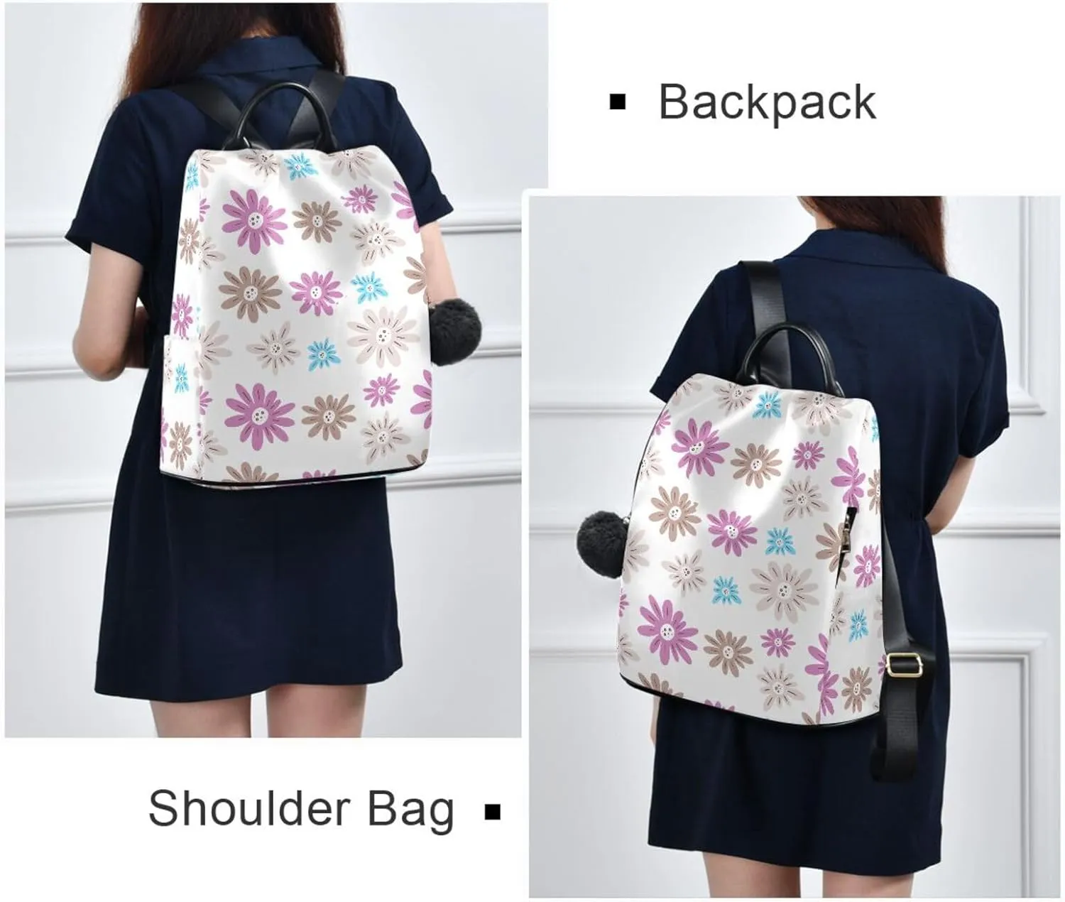 Mini Backpack Women Travel Handbag Shoulder Bag for Outing Shopping Traveling Going Out Pattern 1