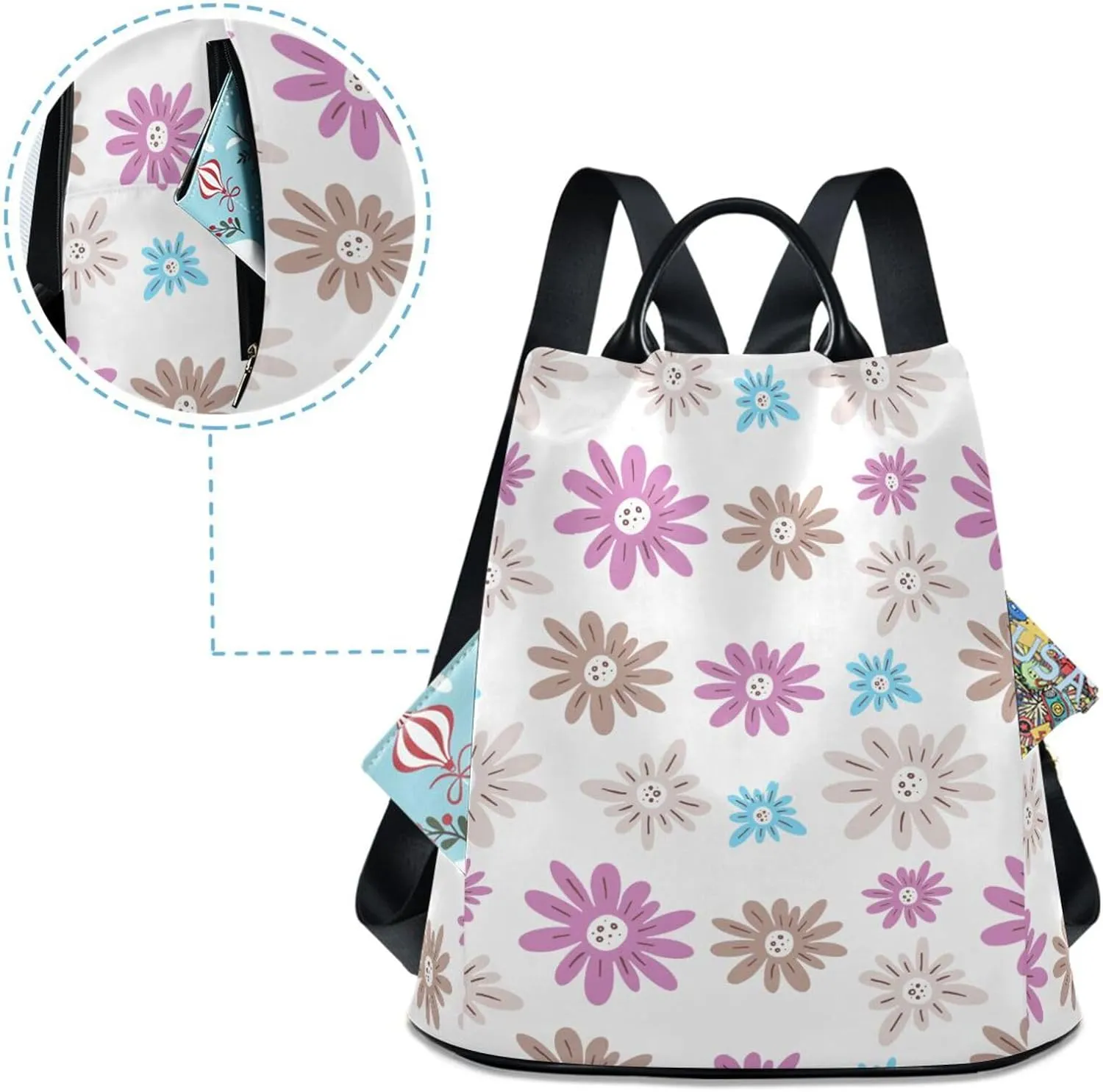 Mini Backpack Women Travel Handbag Shoulder Bag for Outing Shopping Traveling Going Out Pattern 1