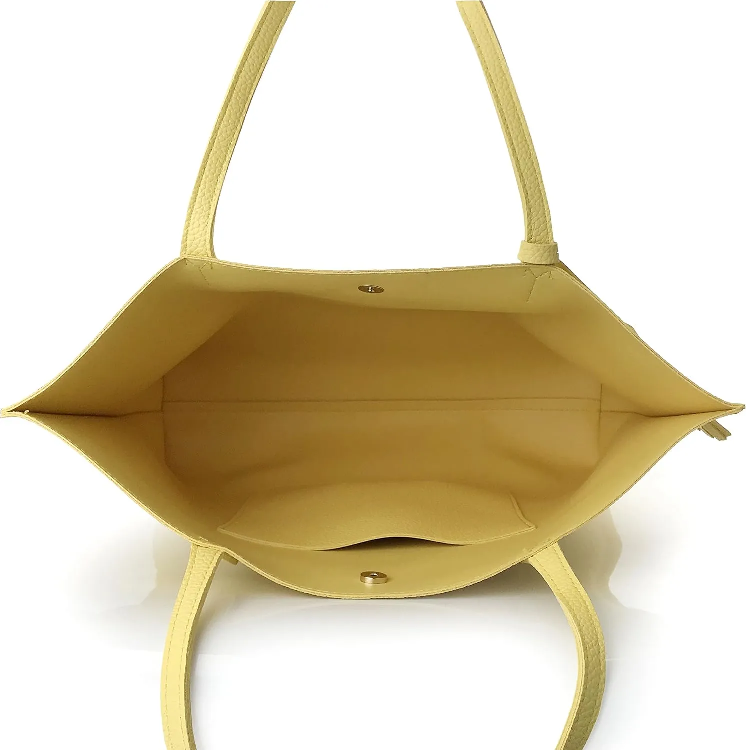 Minimalist Clean Cut Pebbled Faux Leather Tote Womens Shoulder Handbag