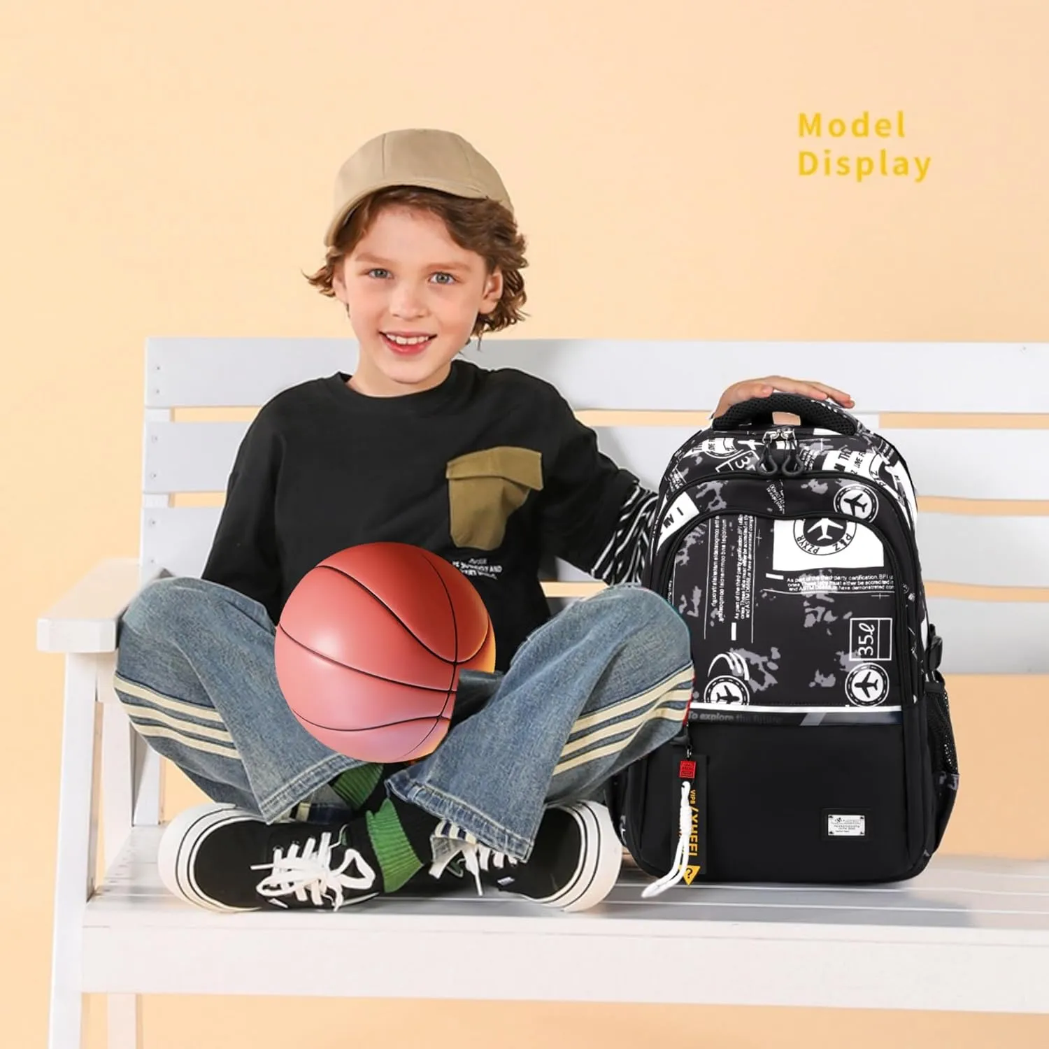 MITOWERMI Boys Backpack for Kids Airplane School Bags for Elementary Primary Student Bookbags Middle Backpacks Teen Casual Travel Back Packs