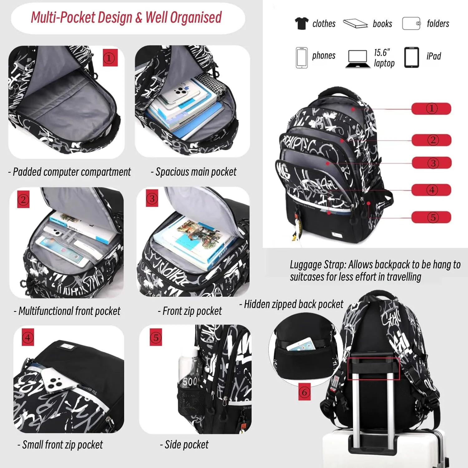 MITOWERMI Boys Backpack for Kids Airplane School Bags for Elementary Primary Student Bookbags Middle Backpacks Teen Casual Travel Back Packs