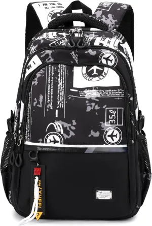 MITOWERMI Boys Backpack for Kids Airplane School Bags for Elementary Primary Student Bookbags Middle Backpacks Teen Casual Travel Back Packs
