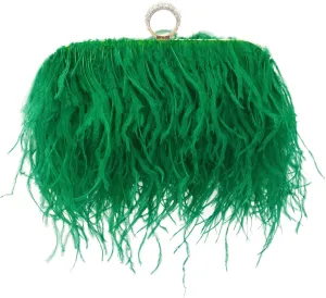 Miuco Women Feather Clutch Purse Shoulder Crossbody Bag Evening Handbags
