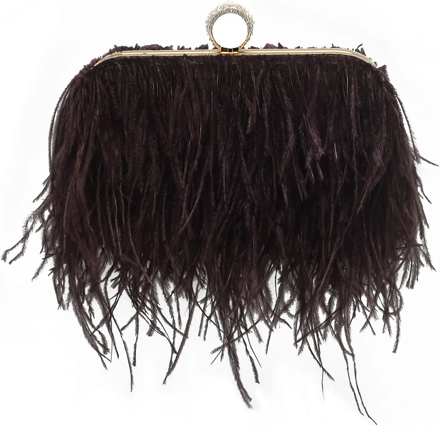 Miuco Women Feather Clutch Purse Shoulder Crossbody Bag Evening Handbags
