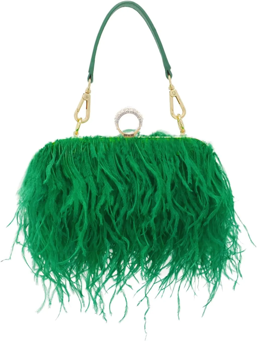 Miuco Women Feather Clutch Purse Shoulder Crossbody Bag Evening Handbags