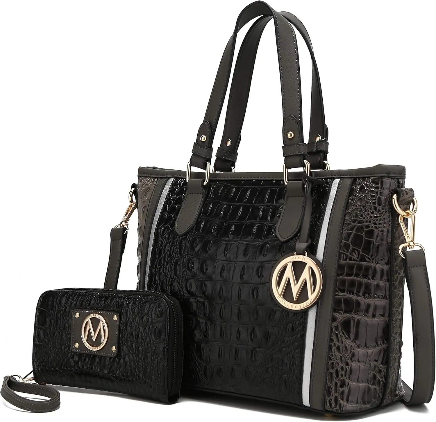 MKF Collection Tote Bag for Women & Wristlet Wallet, Vegan Leather Handbag Top-Handle Satchel Shoulder Purse by Mia k
