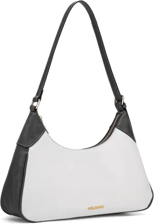 molshine Shoulder Bag, PU Leather Crescent Handbag, Armpit Bag, Party Clutch Purse for Women Lady Model DLK0059