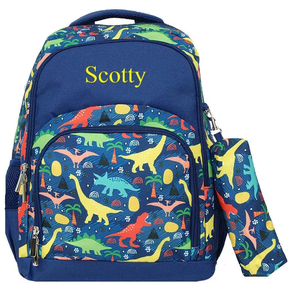 Monogrammed Boys Dinosaur Backpack