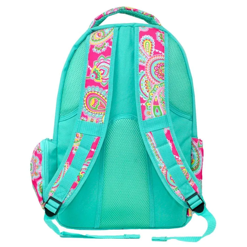 Monogrammed Lizzie Pink Paisley Girls Laptop Backpack