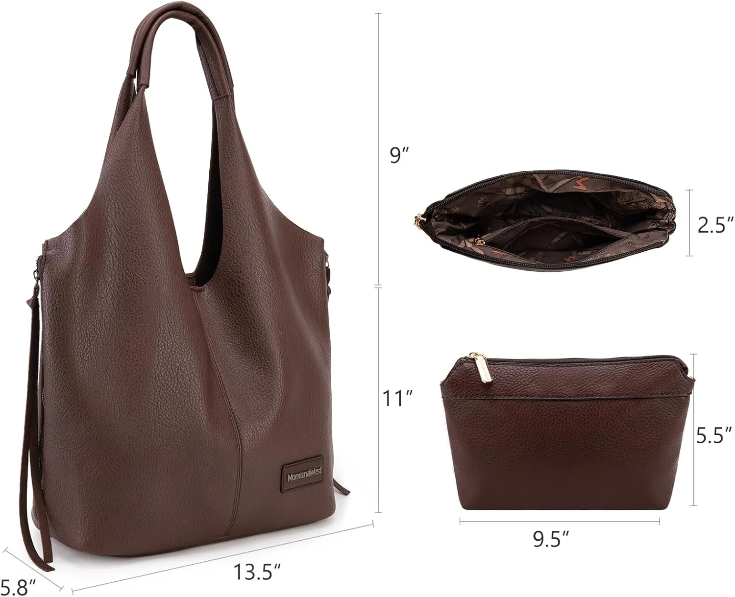 Montana West Slouchy Hobo Bags for Women Soft Designer Shoulder Purses Ladies Top Handle Handbag