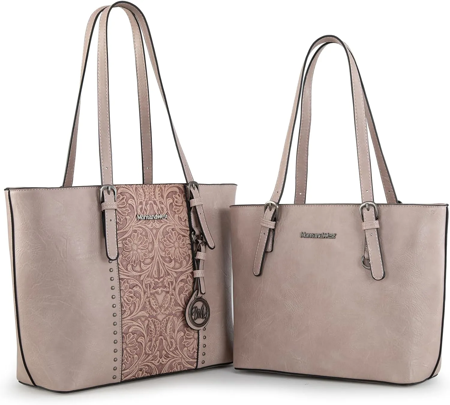 Montana West Tote Bag for Women Large Purse and Handbags Set Embossed Collection Purse 2Pcs Set