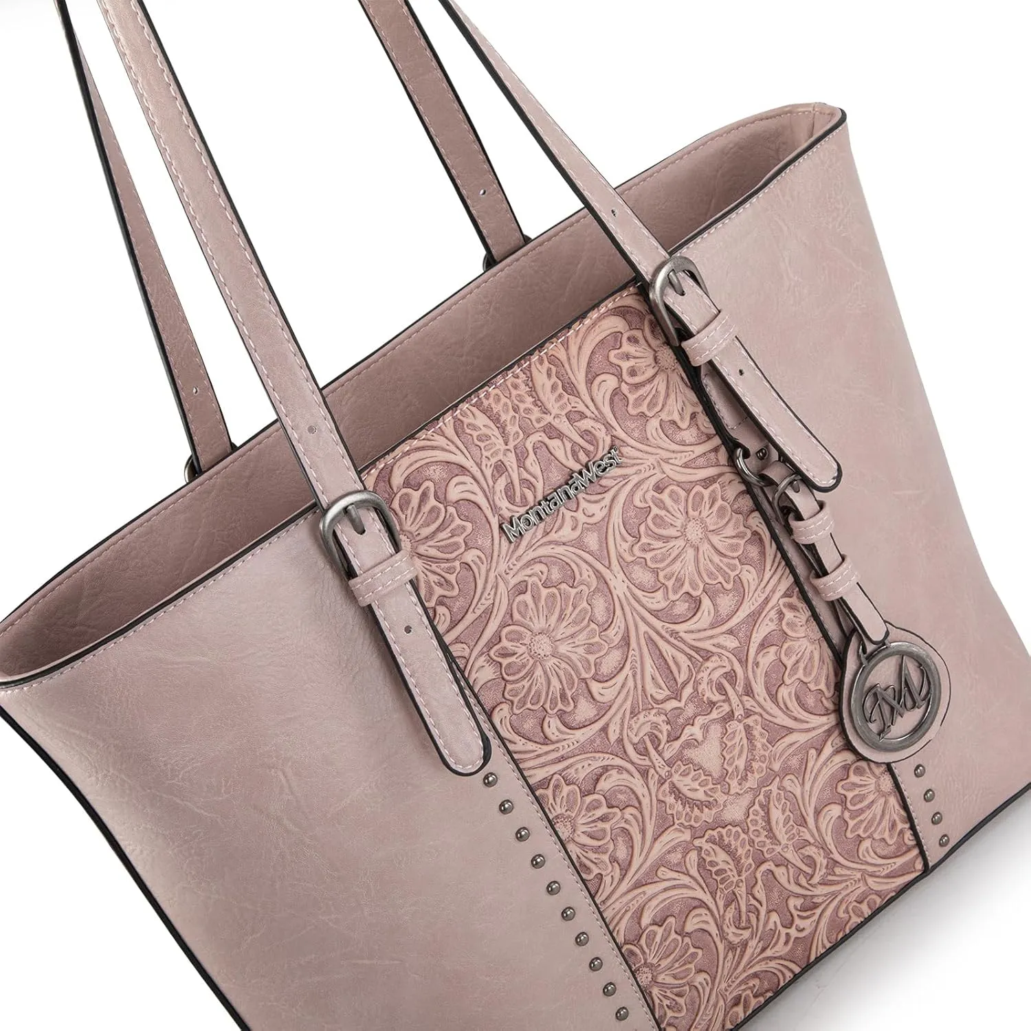 Montana West Tote Bag for Women Large Purse and Handbags Set Embossed Collection Purse 2Pcs Set
