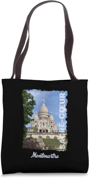 Montmartre Paris France Brush Print Tote Bag