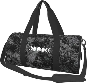Moon Phases Convertible Garment Bag with Shoulder Strap, Carry on Garment Duffel Bag for Men Women - Rolling Foldable for Travel Luggage Bags (Black)