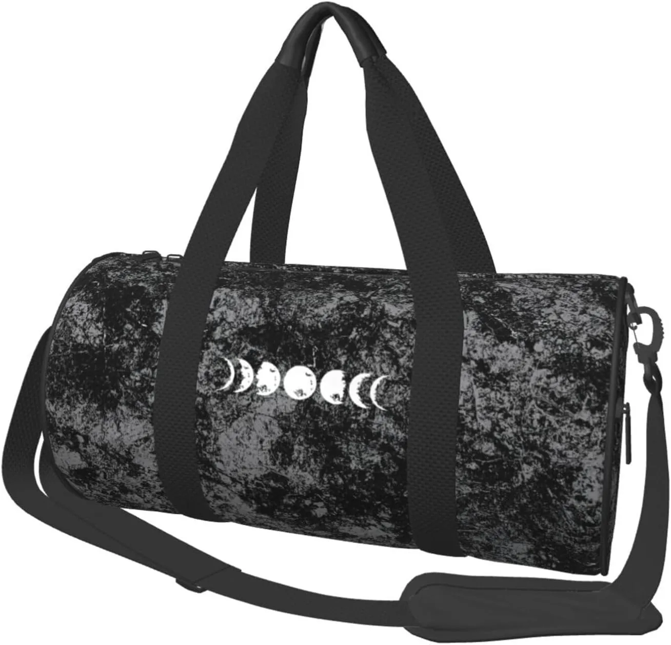 Moon Phases Convertible Garment Bag with Shoulder Strap, Carry on Garment Duffel Bag for Men Women - Rolling Foldable for Travel Luggage Bags (Black)