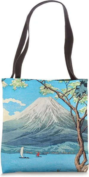 Mount Fuji Lake Landscape Vintage Japanese art Shin-hanga Tote Bag