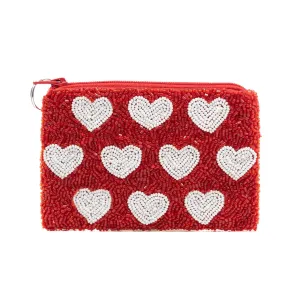 MULTI HEART COIN PURSE - RED