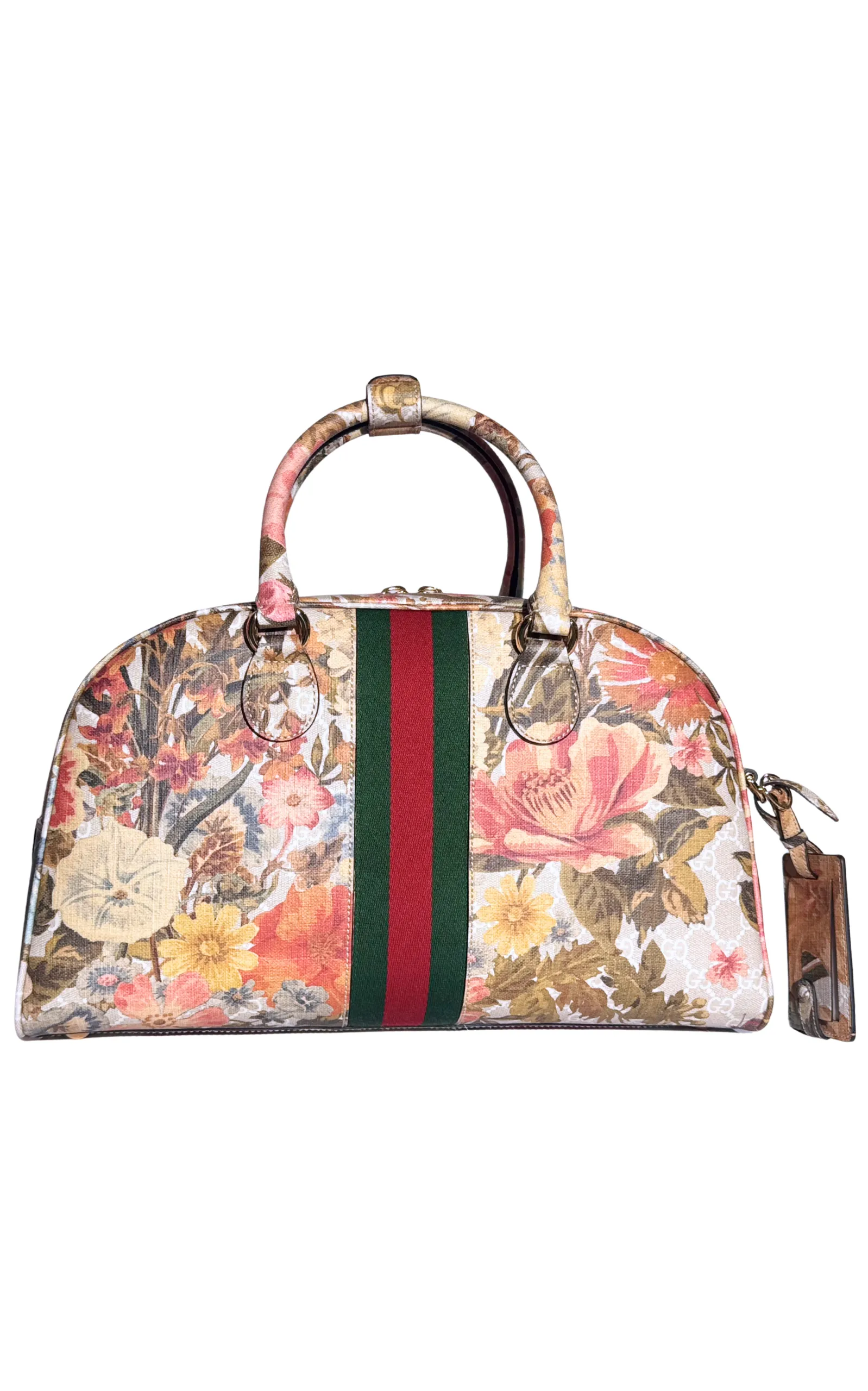 Multicolor Floral Print GG Coated Canvas Ophidia Bag