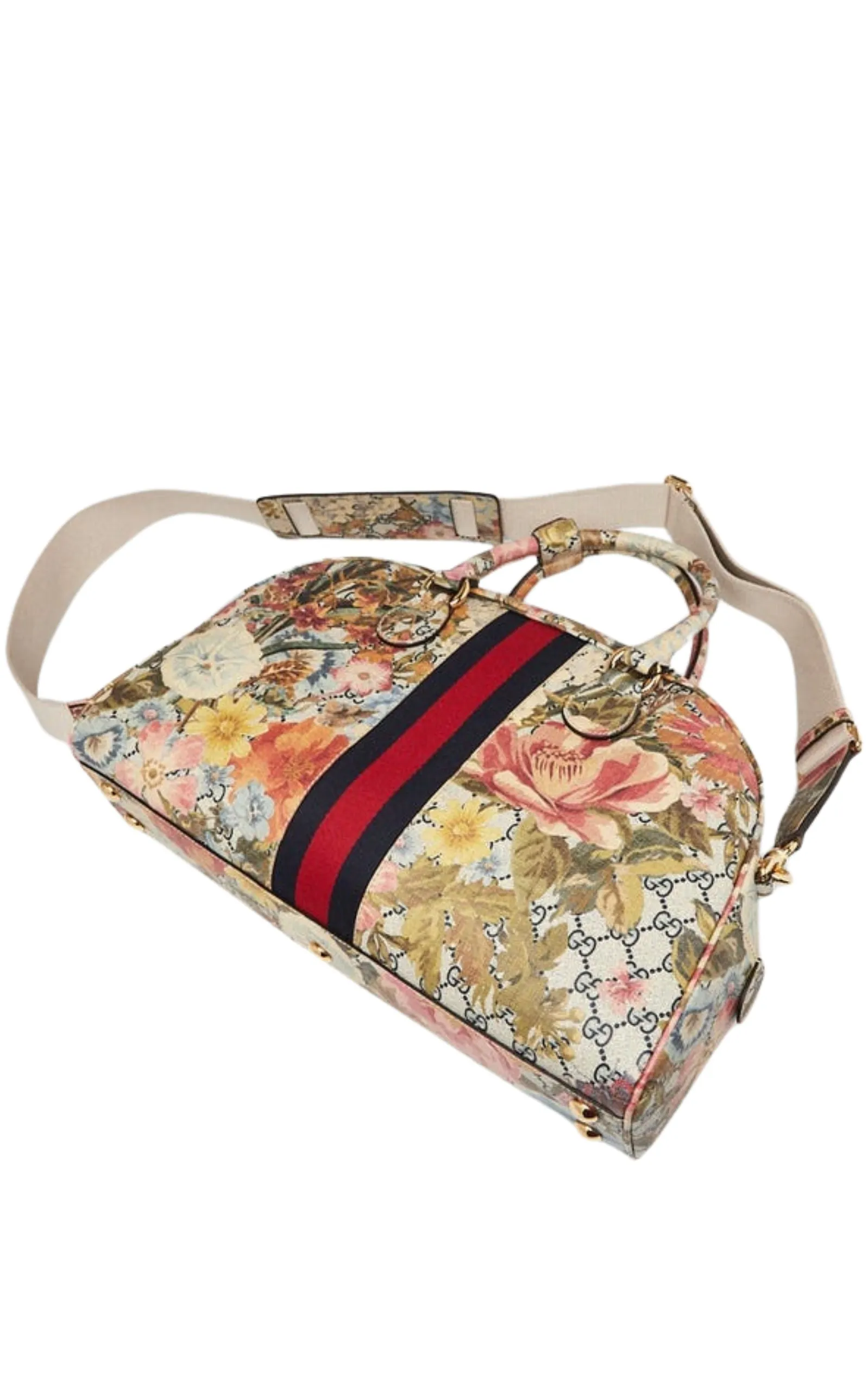 Multicolor Floral Print GG Coated Canvas Ophidia Bag